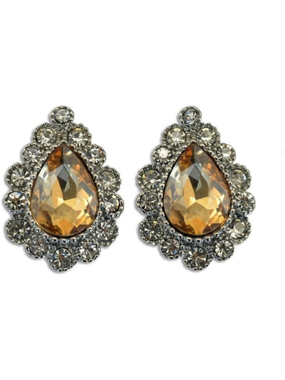 Vintage Teardrop Crystal Earrings | Antique Silver-Tone Jewelry | Boho Chic